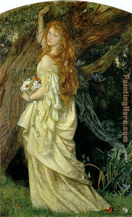 Ophelia painting - Arthur Hughes Ophelia art painting